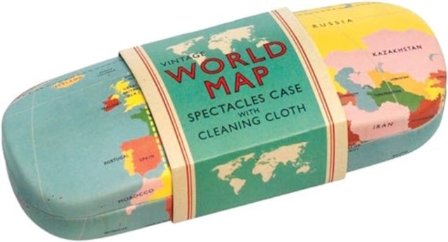 Glasses Case & Cleaning Cloth - World Map