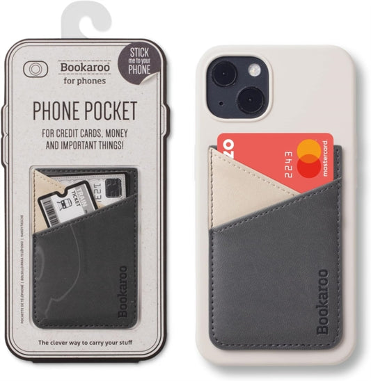 Book cover of: Bookaroo Phone Pocket - Charcoal