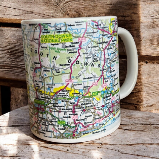 Book cover of: OS Map Ceramic Mug - South Downs National Park