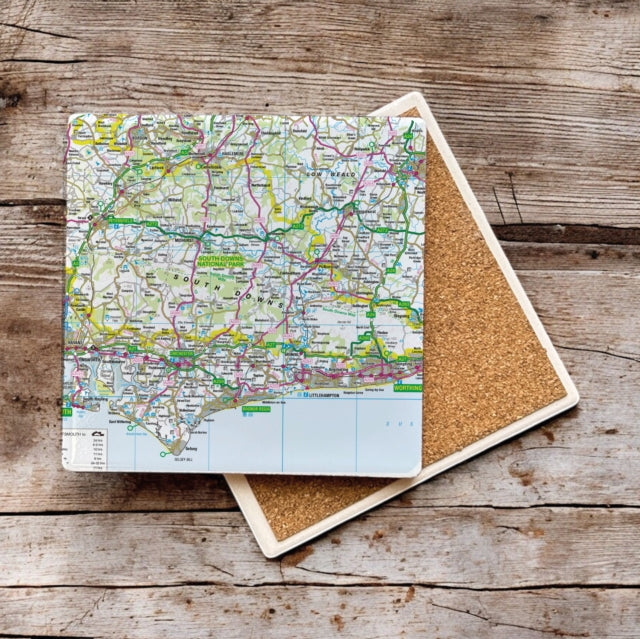 Book cover of: OS Map Ceramic Single Coaster - South Downs National Park