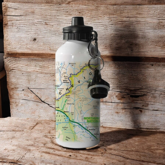Book cover of: OS Map 600ml Metal Water Bottle - Northumberland National Park