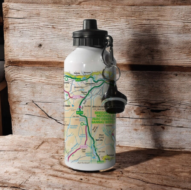 Book cover of: OS Map 600ml Metal Water Bottle - Brecon Beacons National Park