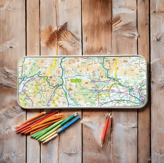 Book cover of: OS Map Metal Pencil Tin - Loch Lomond and The Trossachs National Park