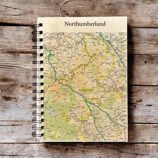 Book cover of: OS Map Wooden Lined Notebook - Northumberland National Park