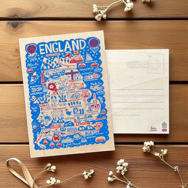 Julia Gash Wooden Postcard - England