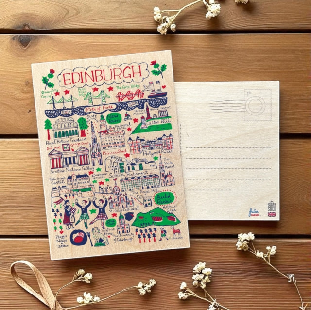 Julia Gash Wooden Postcard - Edinburgh