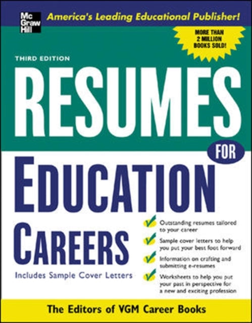 Book cover of: Resumes for Education Careers. By: Editors of VGM