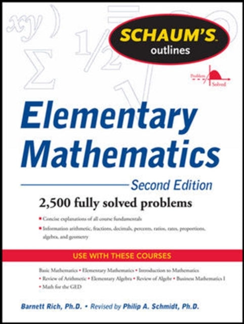 Book cover of: Schaum's Outline of Review of Elementary Mathematics. By: Barnett Rich