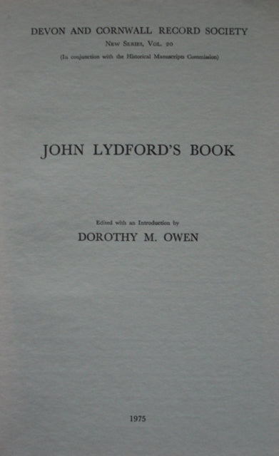 Book cover of: John Lydford's Book. By: Historical MSSCommission
