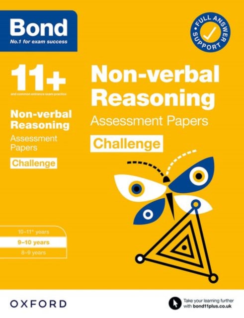 Book cover of: Bond 11+ Non-verbal Reasoning Challenge Assessment Papers 9-10 years (for GL Assessment & other 11 plus exams). By: Alison Primrose