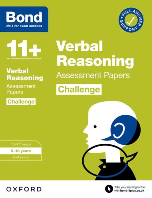 Book cover of: Bond 11+ Verbal Reasoning Challenge Assessment Papers 9-10 years (for GL Assessment & other 11 plus exams). By: Frances Down