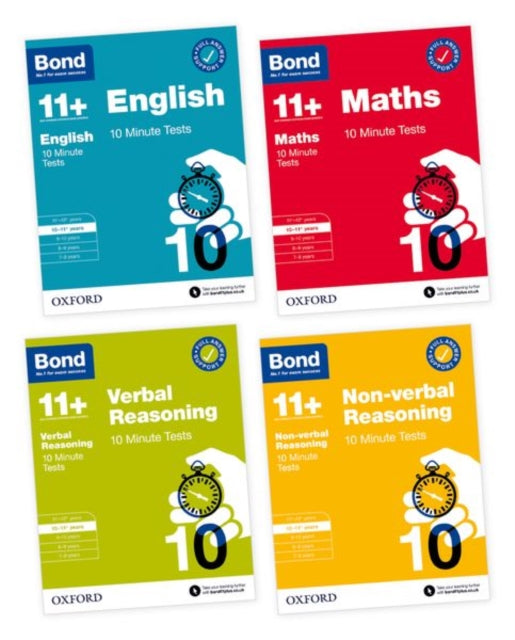Book cover of: Bond 11+ 10 Minute Tests 10-11+ years Pack: Ready for the 2025 exam (for GL Assessment & other 11 plus exams)