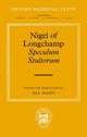 Book cover of: Nigel of Longchamp, Speculum Stultorum. By: Jill Mann