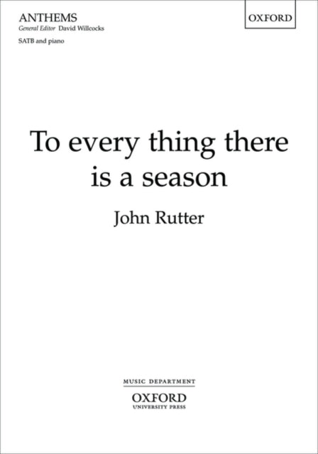 Book cover of: To every thing there is a season