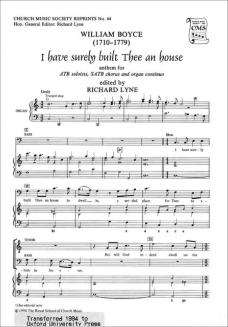 Book cover of: I have surely built Thee an house