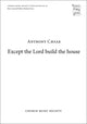 Book cover of: Except the Lord build the house