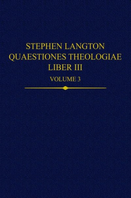 Book cover of: Stephen Langton, Quaestiones Theologiae. By: Magdalena Bieniak