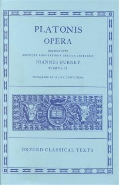 Book cover of: Plato Opera Vol. II. By: Πλάτων