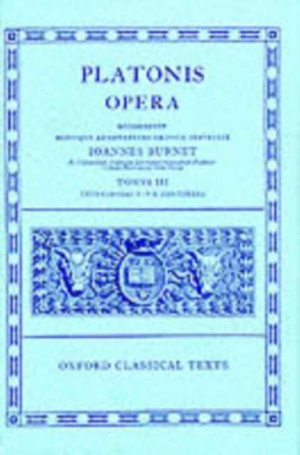 Book cover of: Plato Opera Vol. III. By: Πλάτων