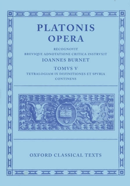 Book cover of: Plato Opera Vol. V. By: Πλάτων