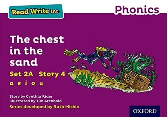 Book cover of: Read Write Inc. Phonics: The chest in the sand (Purple Set 2A Storybook 4). By: Cynthia Rider