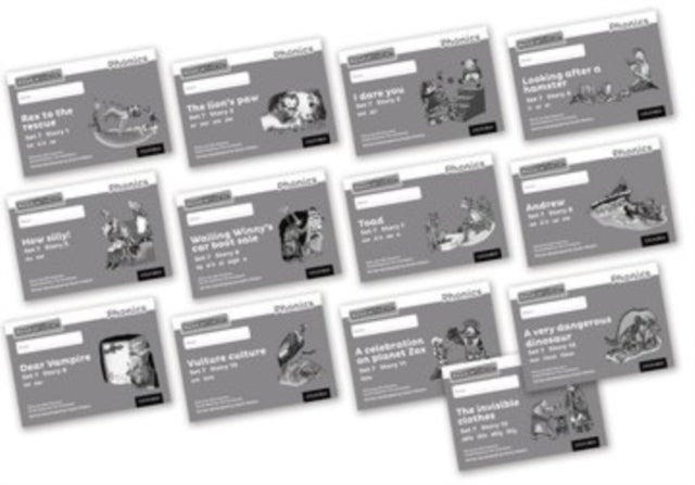 Book cover of: Read Write Inc. Phonics: Grey Set 7 Core Black & White Storybooks (Mixed Pack of 13). By: Gill Munton
