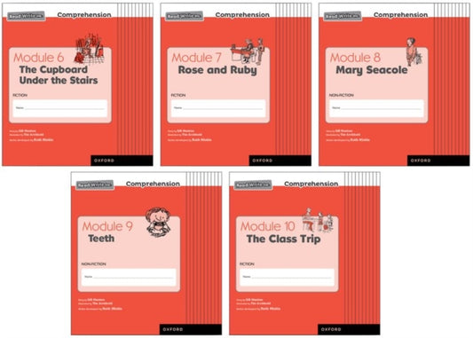 Book cover of: Read Write Inc. Comprehension: Modules 6-10 Class Pack of 50 (10 of each title). By: Ruth Miskin