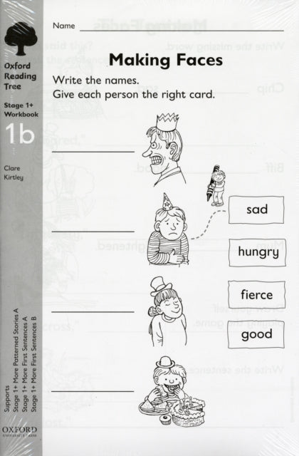 Book cover of: Oxford Reading Tree: Level 1+: Workbooks: Workbook 1B (Pack of 6). By: Clare Kirtley