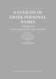 Book cover of: Lexicon of Greek Personal Names