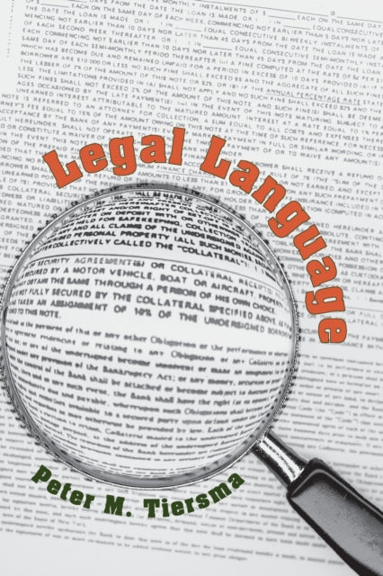 Book cover of: Legal Language. By: Peter M. Tiersma