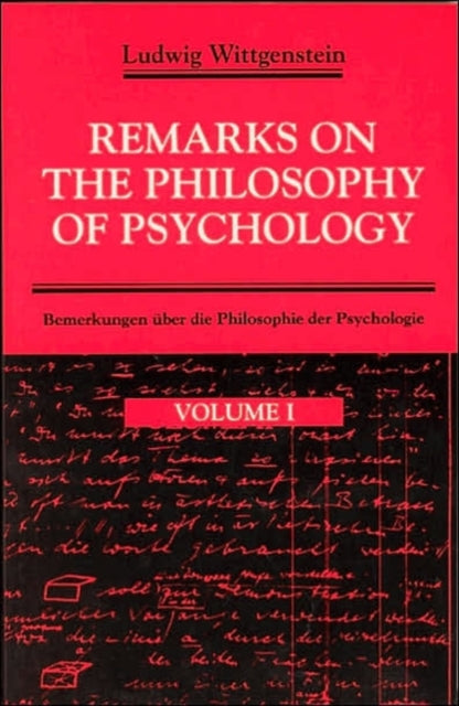 Book cover of: Remarks on the Philosophy of Psychology. By: Ludwig Wittgenstein
