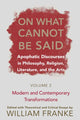 Book cover of: On What Cannot Be Said. By: William Franke