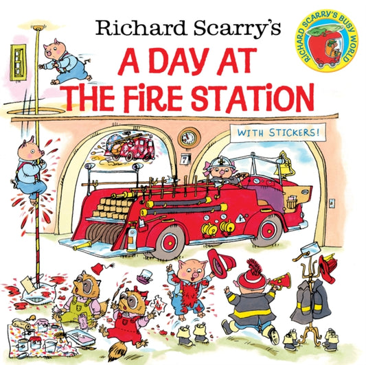 Book cover of: Richard Scarry's A Day at the Fire Station. By: Richard Scarry