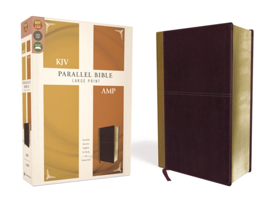 Book cover of: KJV, Amplified, Parallel Bible, Large Print, Leathersoft, Tan/Burgundy, Red Letter. By: Zondervan Publishing Company