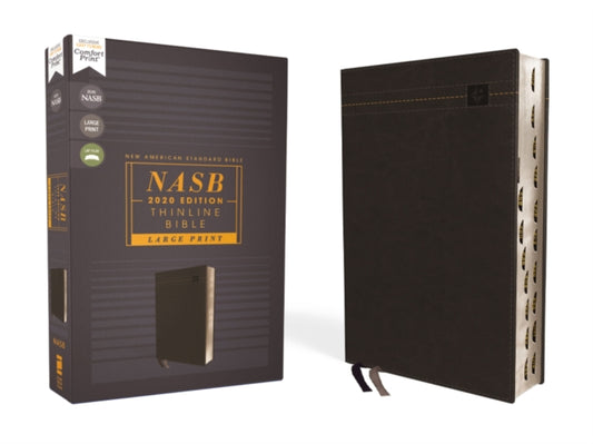 Book cover of: NASB, Thinline Bible, Large Print, Leathersoft, Black, Red Letter, 2020 Text, Thumb Indexed, Comfort Print