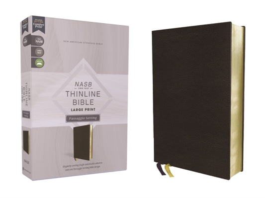 Book cover of: NASB, Thinline Bible, Large Print, Passaggio Setting, Leathersoft, Black, Red Letter, 1995 Text, Comfort Print. By: Zondervan Publishing Company