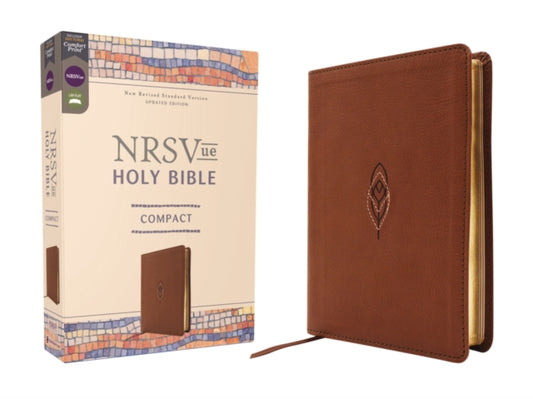 Book cover of: NRSVue, Holy Bible, Compact, Leathersoft, Brown, Comfort Print. By: Zondervan