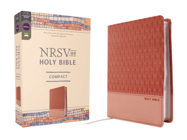 Book cover of: NRSVue, Holy Bible, Compact, Leathersoft, Peach, Comfort Print. By: Zondervan