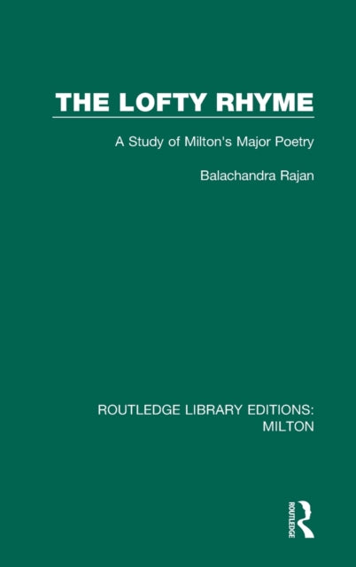 Book cover of: Lofty Rhyme. By: Balachandra Rajan
