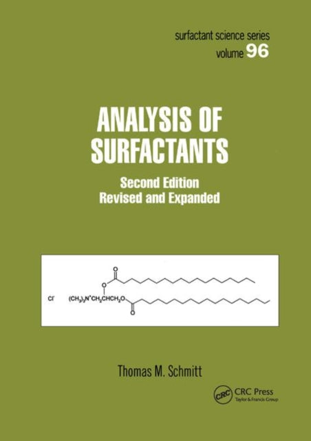 Book cover of: Analysis of Surfactants. By: Thomas M. Schmitt