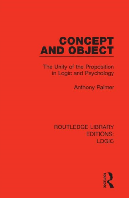 Book cover of: Concept and Object. By: Anthony Palmer
