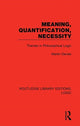 Book cover of: Meaning, Quantification, Necessity. By: Martin Davies
