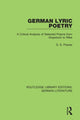 Book cover of: German Lyric Poetry. By: S. S. Prawer