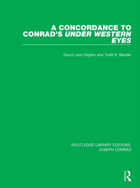 Book cover of: Concordance to Conrad's Under Western Eyes. By: David Leon Higdon