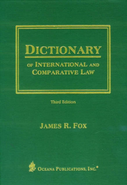 Book cover of: Dictionary of International and Comparative Law