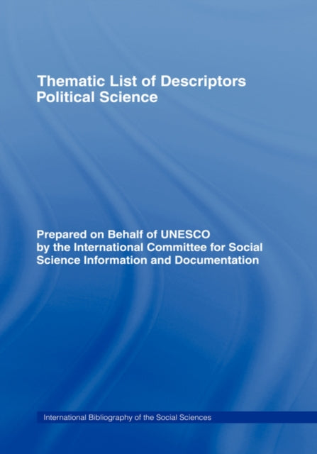 Book cover of: Thematic List of Descriptors - Political Science
