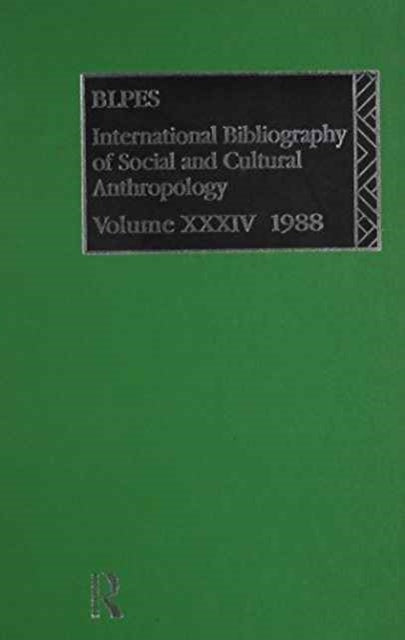 Book cover of: IBSS: Anthropology: 1988 Vol 34. By: British Library