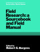 Book cover of: Field Research. By: Robert Burgess