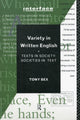 Book cover of: Variety in Written English