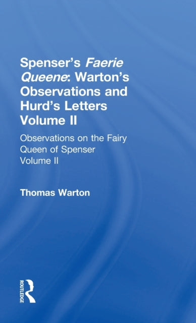 Book cover of: Observations On Fairy Queen V2. By: Warton, Thomas